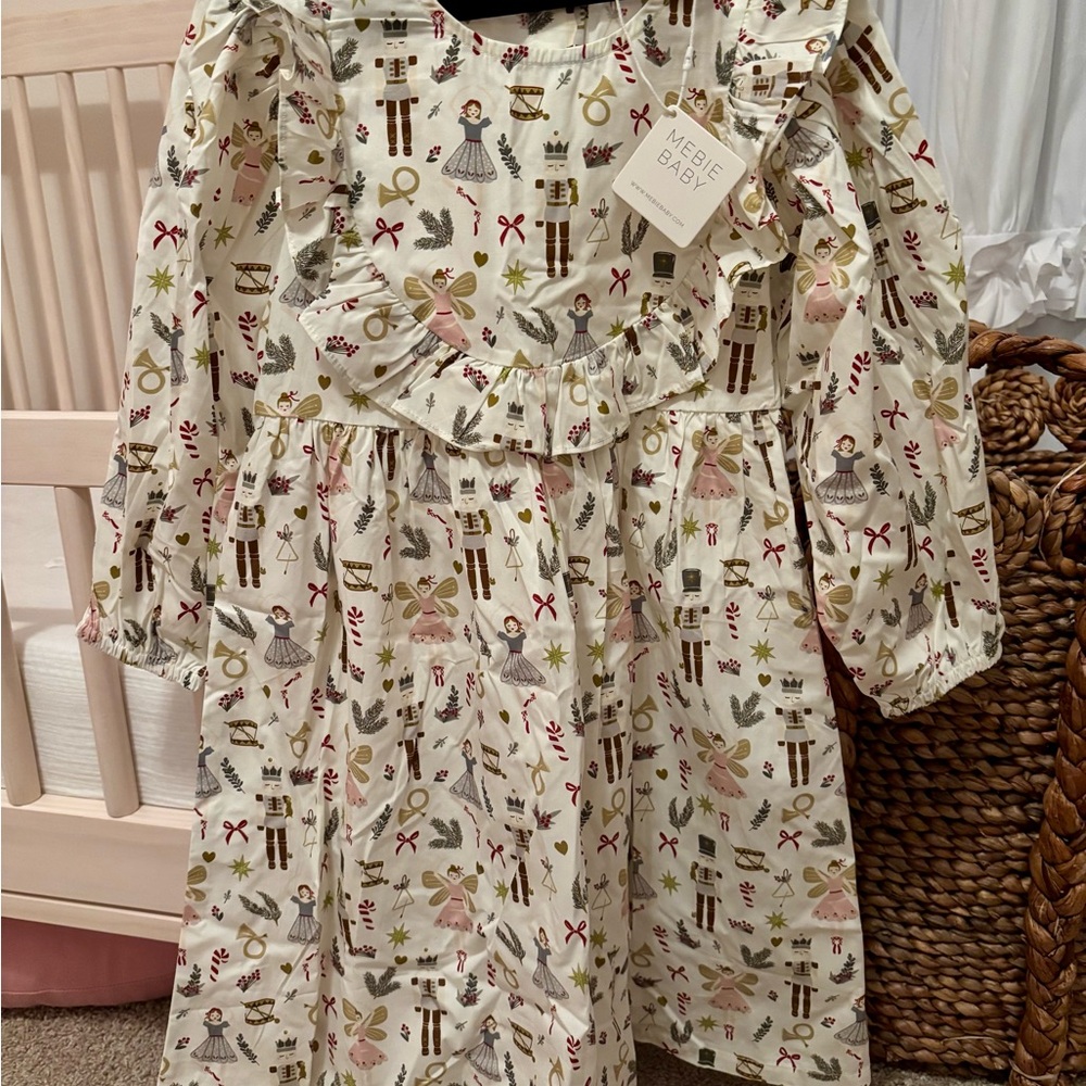 Charming Cream Kids Dress with Playful Print